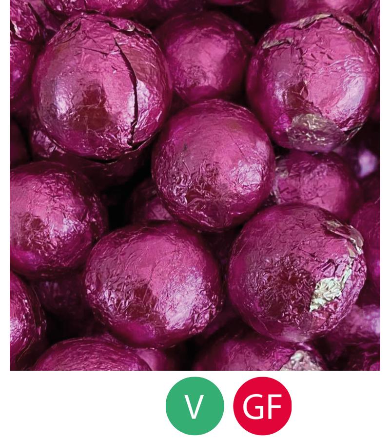 Foil Wrapped Milk Chocolate Balls (Pink) - 100g
